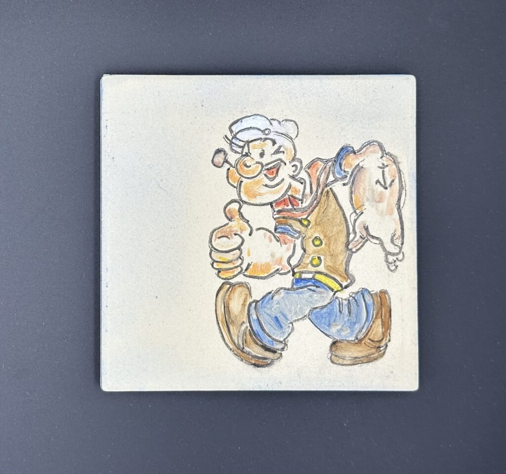 Popeye, tegel · handbeschilderd